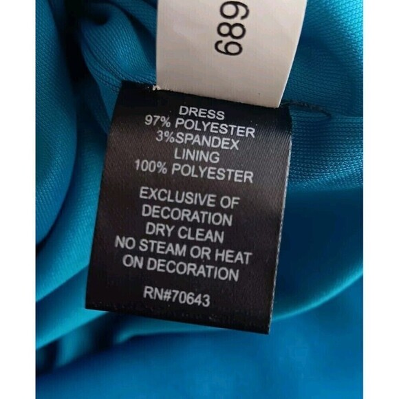 NWT Jessica Howard Size 10 Aqua/Teal Blue Evening Off-Shoulder Formal Dress - Picture 11 of 12